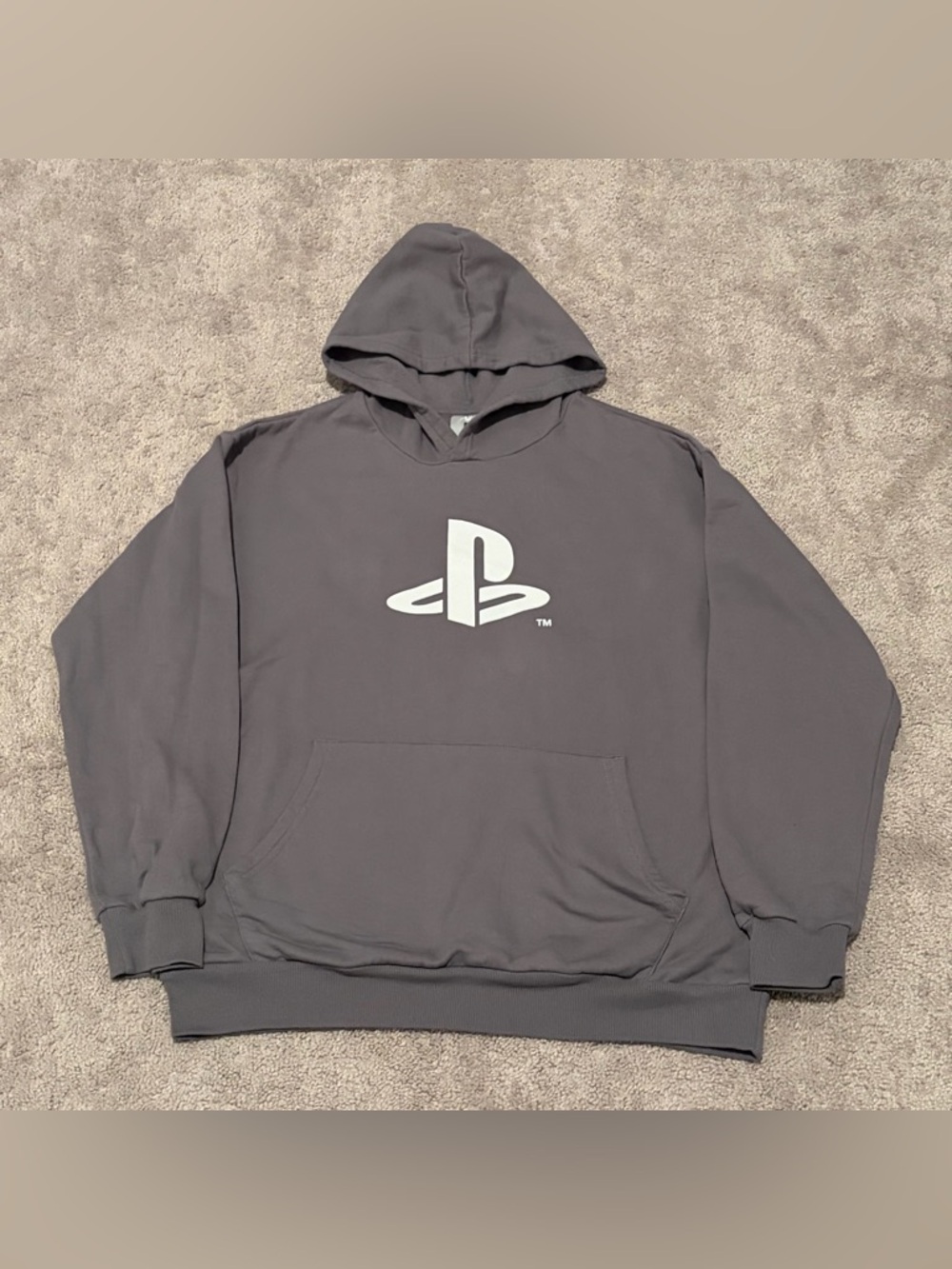 PlayStation Youth 18 Smoked Pearl Gray Hoodie Dual Logo Gaming Fits A Mens Small